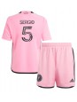 Inter Miami Sergio Busquets #5 Replika Hemmakläder Barn 2024-25 Kortärmad (+ byxor)